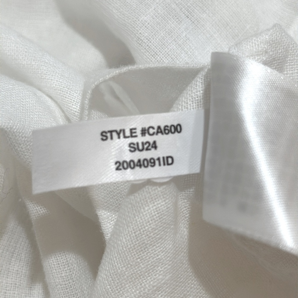 J. Crew White Camp-collar shirt in featherweight linen blend size 14 NWT - Picture 7 of 9
